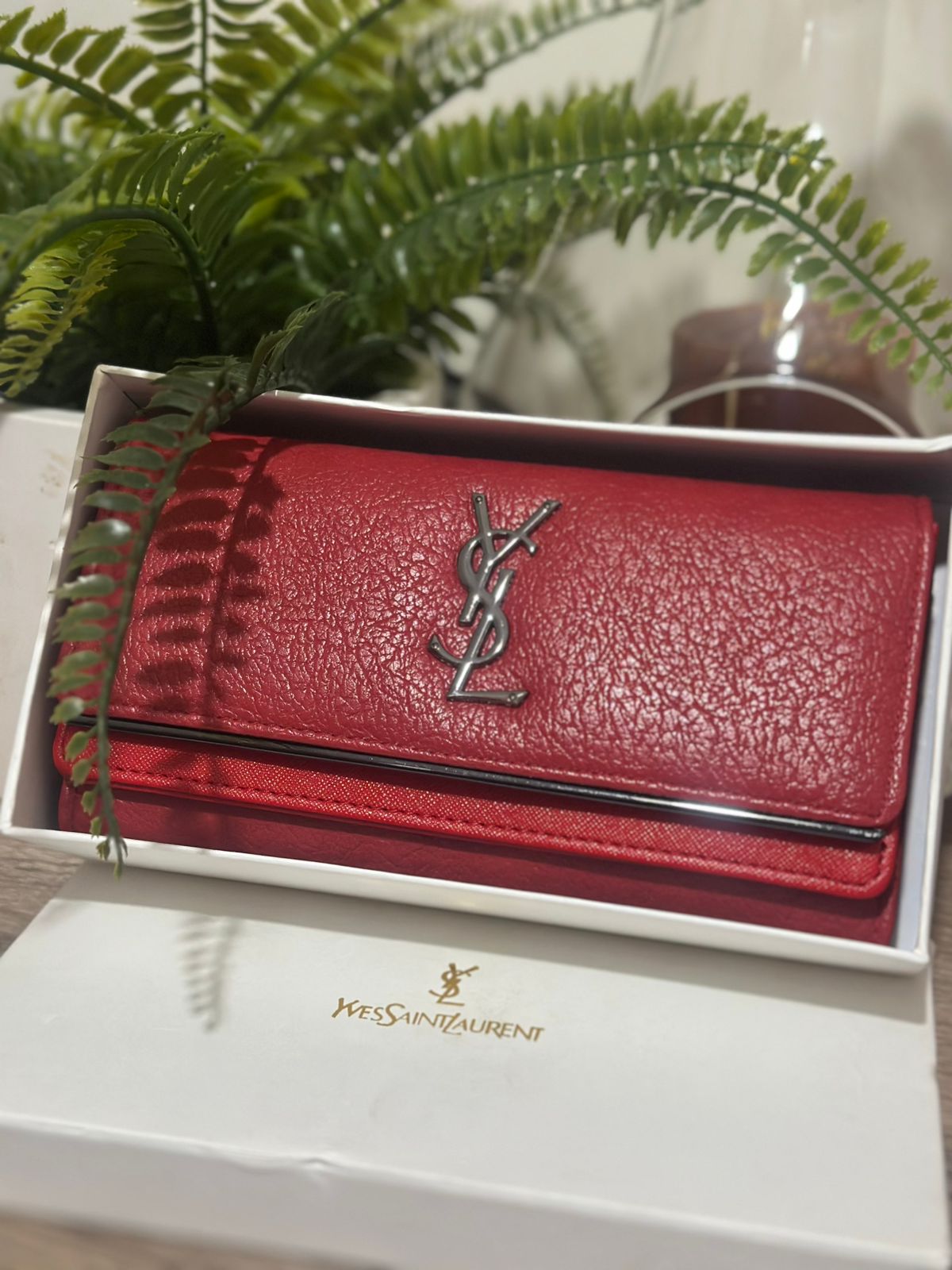 YSL Monogram Leather Continental Wallet