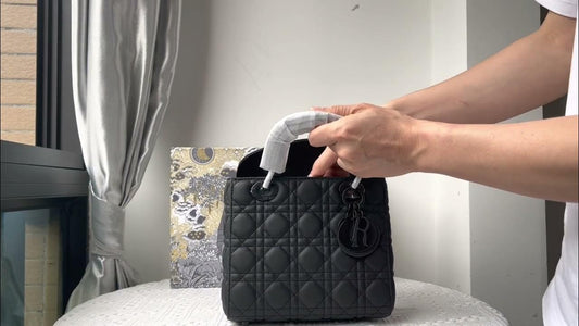 Black Lady Dior-Style Quilted Handbag